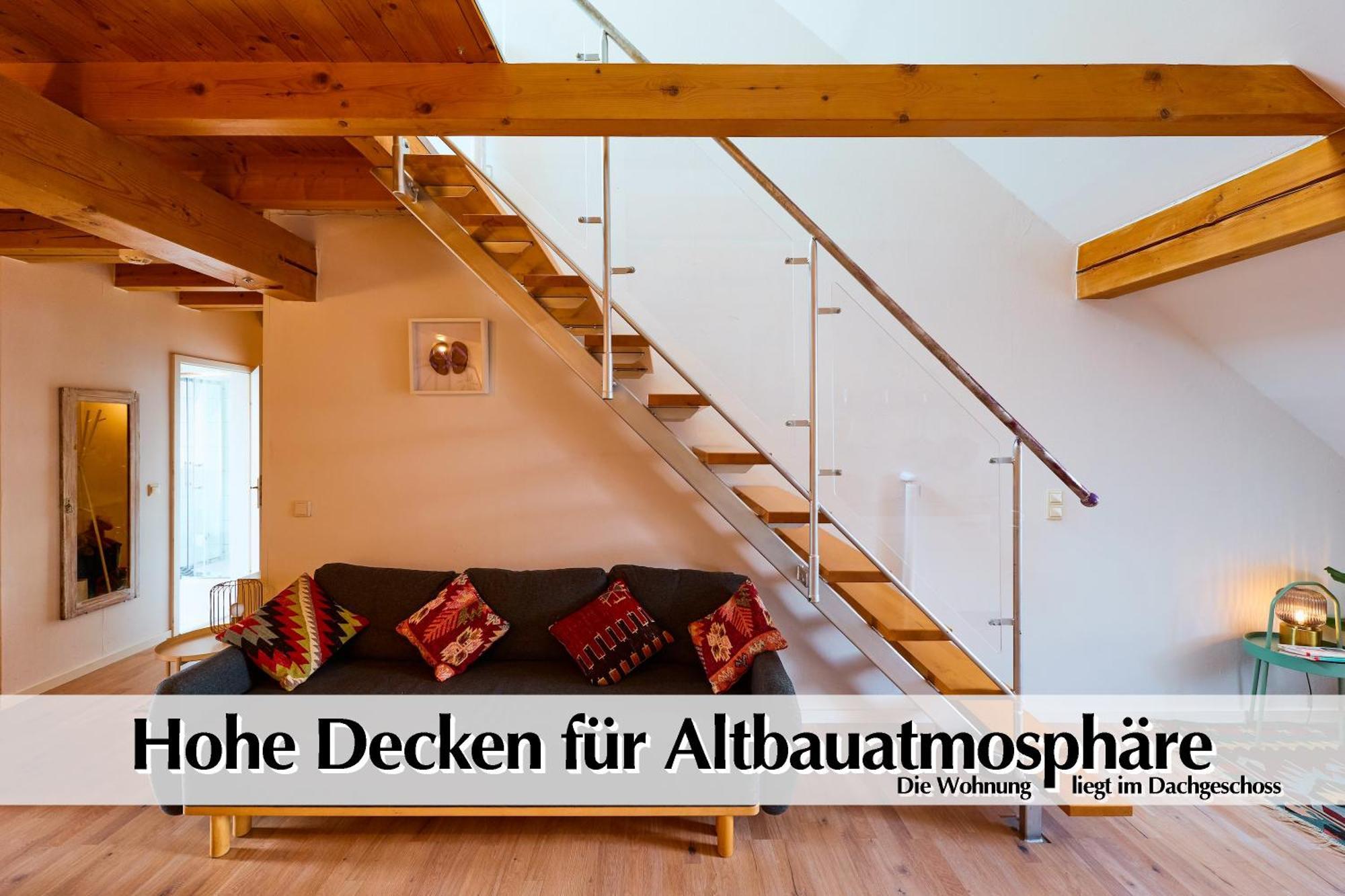 Helle 72Qm Maisonette Wohnung Im Herzen Erfurts Mit Kingsize Bett, Smart-Tv, Etc Exterior photo